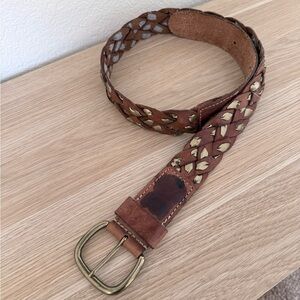 Mossimo Supply Co Brown and Gold Braided Leather Belt